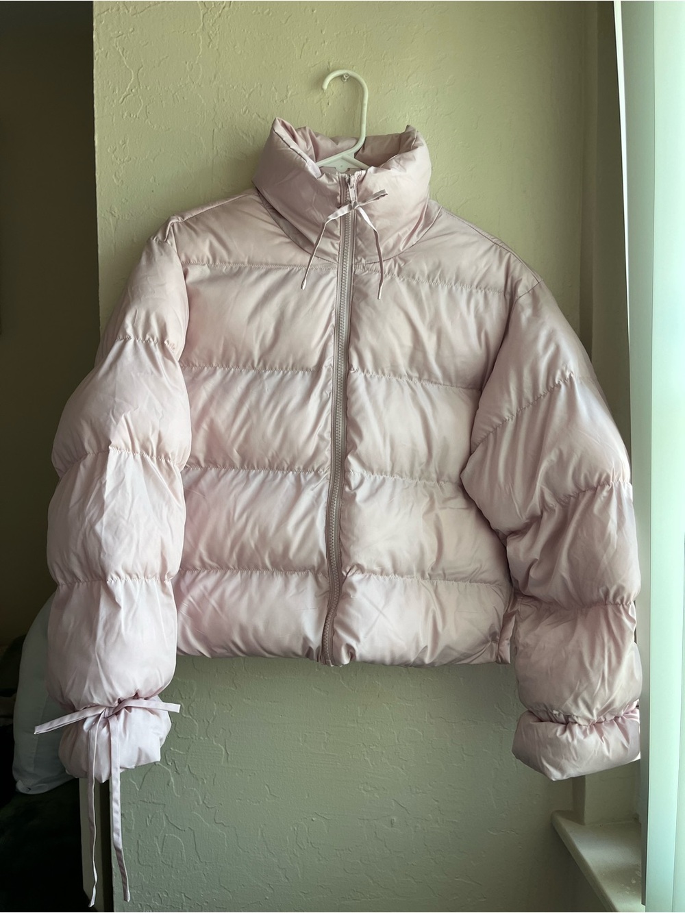 wild fable Pale Pink Cropped Puffer Jacket